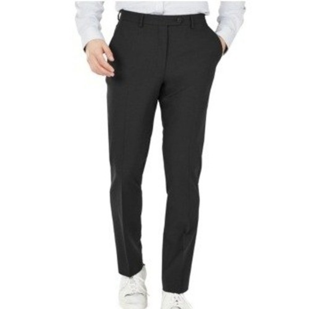 Bar III Dress Pant Men 34x32 Black Slim Fit Wool Blend Quiet Luxury Tailored NWT
